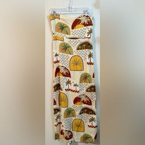 Paper Heart Anthropologie Strapless Tropical Palm Print Maxi Dress NWT, Size M